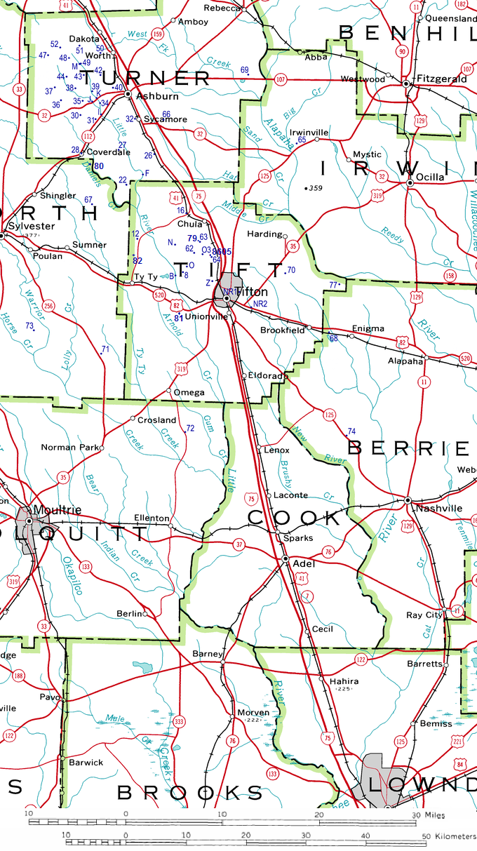 map of Little River Watershed sampling sites